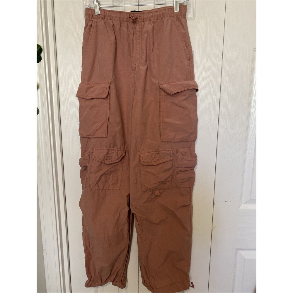 Aeropostale Parachute Cargo Pant Women S Pink Mauve Baggy Utility Wide Leg Y2K